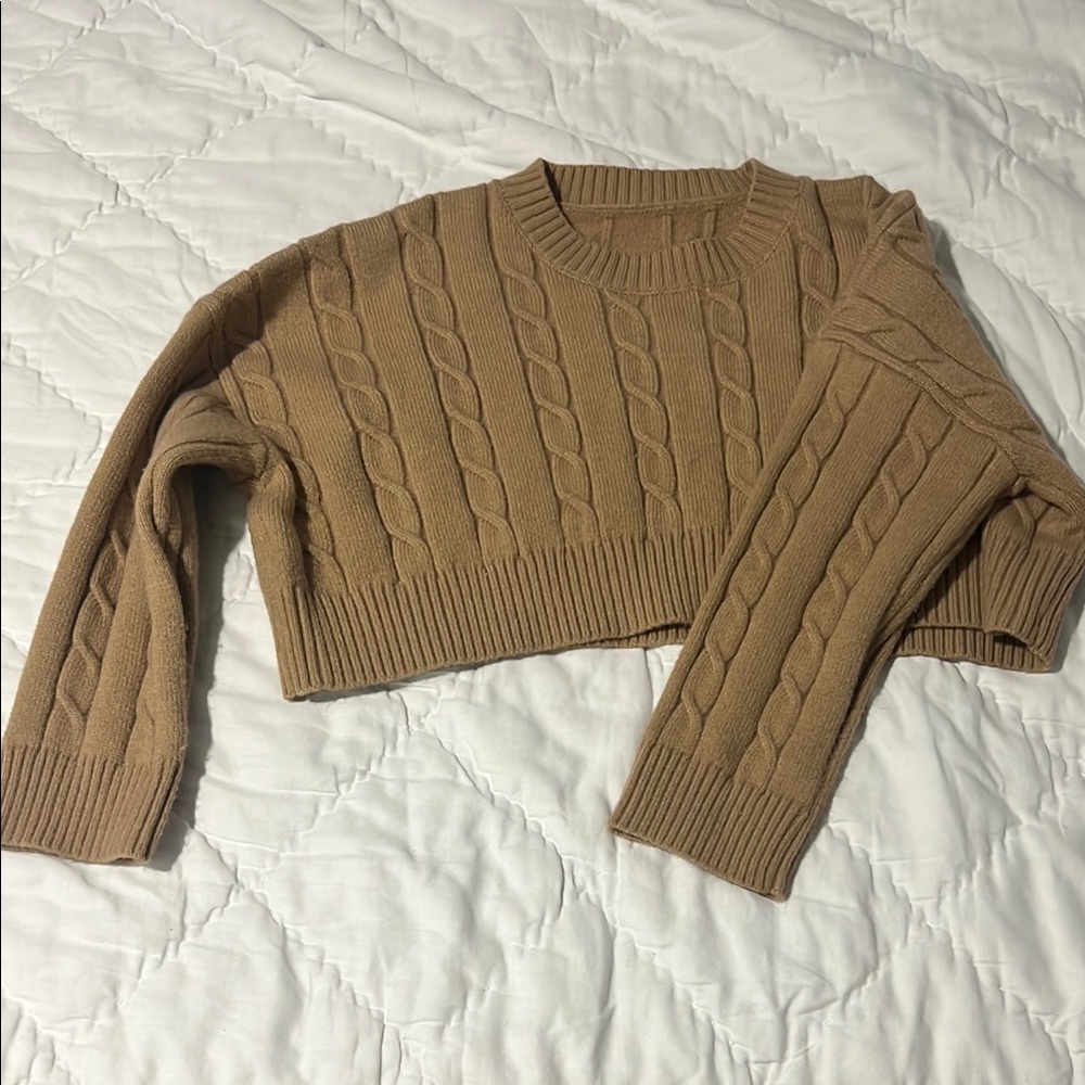 Cable Knit Tan Sweater